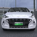 White Hyundai New Energy Compact Car With Black Roof And LED Headlights
