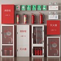 Fire hydrant fire extinguisher safety exit alarm fire emergency lighting 3d model