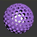 Purple Hexagonal Decorative Furniture Ball With Hollow Design For Home Interior
