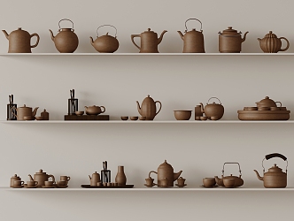 tea cake tea set 3d model