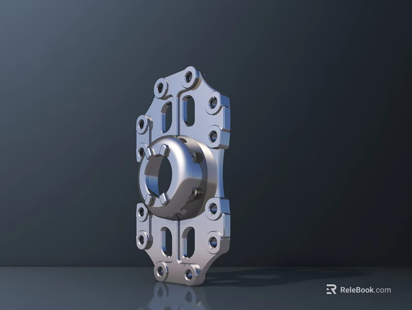 Smart Machine Precision Metal Mechanical Component With Holes And Bolts 3d model 
