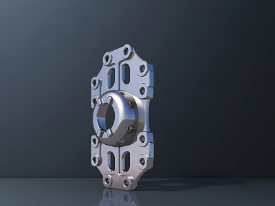 Smart Machine Precision Metal Mechanical Component With Holes And Bolts 3d model
