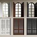 medieval vintage blinds window casement window blinds floor-to-ceiling windows 3d model