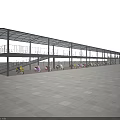 Modern Outdoor Sunshade Canopy for Electric Vehicle Parking with Stairs in Open Plaza