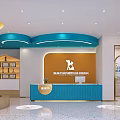 Modern Entrance Hall With Wooden Decor Mirrors Colorful Terrazzo Floor Sofa And Display Cases
