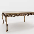 Elegant Wooden Dining Table With Twisted Curved Legs And Rectangular Tabletop Design 3d model