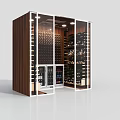 Modern Wine Cabinet With Wooden Body Glass Doors And Interior Wine Racks