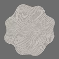 White Shaped Rug With Wavy Line Patterns For Modern Home Decor 3d model