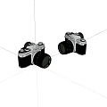 Two Vintage Film Cameras With Classic Design And Detachable Lenses