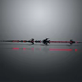 Abstract Mechanical Strip Structure With Black Red Elements And Red Numbers