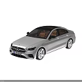 Stylish White Sedan Car with Open Doors Showing Brown Interior Seats Design
