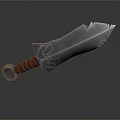 Fantasy Style Weapon With Metal Blade Brown Handle And Sharp Edges