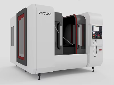 VMC 855 CNC Machining Center With Control Panel And Machining Chamber For Industrial Precision Manufacturing 3d model