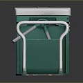 Green Metal Turnstile Gate with Railings for Public Access Control