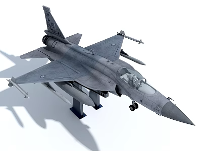 Fighter Jet With Gray Paint Weapon Mounts Cockpit Landing Gear And Tail Fin Details 3d model