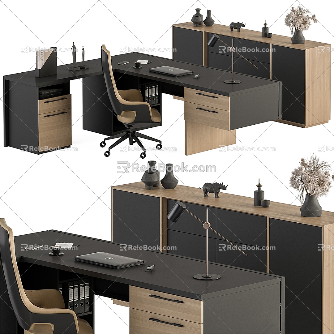 Office Desk and Chair 3d model