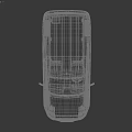 White Cargo Van With Black Bumper Silver Wheels Side Windows And Roof Antenna