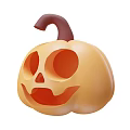 Halloween Decorative Ornament Set With Yellow Carved Jack o Lantern Design