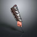 Leather And Metal Wrist Weapon With Decorative Silver Plates And Sharp Blade