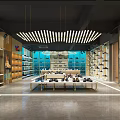 Modern Shoe Store Interior Design With Multiple Shelves Displayed Shoes And Pendant Lights
