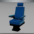 Blue Striped Car Seat With Headrest And Armrests For Automotive Parts
