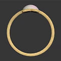 Elegant Gold Ring Featuring Oval Opal With Pearly Luster and Intricate Gold Decorative Details
