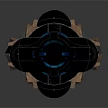 Advanced Space Propulsion System 3D Model With Black Brown And Blue Details