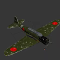 Vintage Green Fighter Plane With Red Circle Markings On Wings Front Propeller And Dark Background