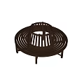 Unique Wooden Circular Public Chair With Ring Structure For Outdoor Seating Areas