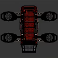 Red and Black Four Rotor Drone With Propellers And Landing Gear Structure Design