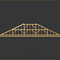 Wooden Roof Truss Structure With Grid Frame And Support Beams For Construction
