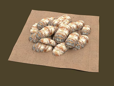 Dessert Snacks Special Snacks Kraft Paper Oil Absorbing Tea Break Snacks Dinner Activities Conference Exhibition Routine 3d model