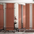 Modern Brown Fabric Room Dividers With Metal Frames In Elegant Interior Space