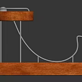 Wooden Base Desktop Physics Toy With Metal Track Circular Platform And Metal Ball