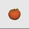 Fresh Orange Peach with Green Leaves on Light Green Background