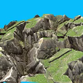 Scenic Garden Landscape With Rocky Formations Lush Green Vegetation And Natural Hills