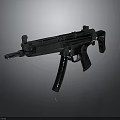 Tactical Modern Submachine Gun With Metallic Body Black Grip And Silver Muzzle Design 3d model