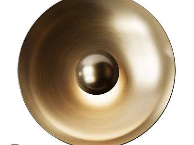 Modern Golden Round Wall Lamp With Sleek Metallic Finish For Home Decor 3d model