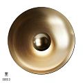 Modern Golden Round Wall Lamp With Sleek Metallic Finish For Home Decor
