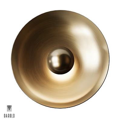 Modern Golden Round Wall Lamp With Sleek Metallic Finish For Home Decor 3d model