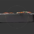 Colorful Japanese Bento Box with Assorted Fresh Seafood Vegetables and Rice