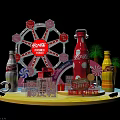 Coca-Cola Promotion Display With Ferris Wheel Candy Trees And Festival Elements