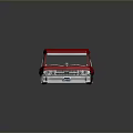 Shiny Red Vintage Car Exterior Design With Black Windows And Silver Accents
