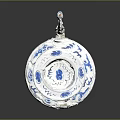 Sculpted Blue And White Ceramic Jar With Dragon And Cloud Patterns