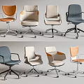 Modern Office Chairs With Various Designs Different Colors Comfortable Upholstery And Mobile Wheels