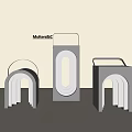 Modern Outdoor Lights With Geometric Shapes Black Frame And Warm Glow