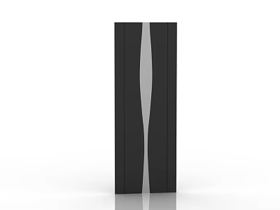 Modern Black Home Entrance Door With Sleek Design And Silver Accent Strip 3d model