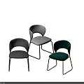 Three Modern Leisure Chairs Gray White Teal With Stylish Metal Legs Design