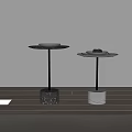Modern Side Tables with Black and White Marble Bases Plates and Pine Cone 3d model