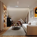 Modern Loft Piano Room With Music Decor And Instruments